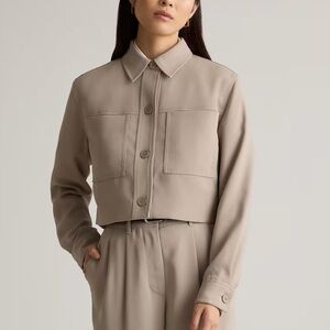 Quince Stretch Crepe Cropped Jacket size S